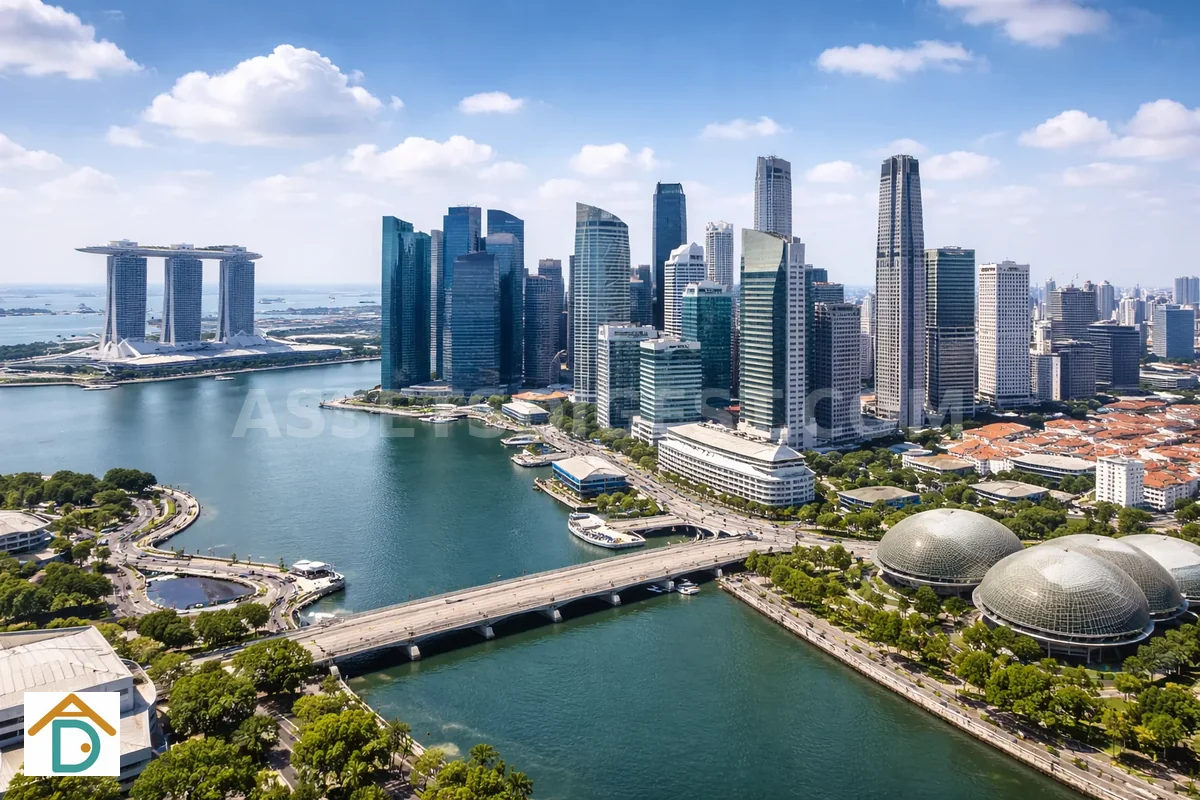 Singapore cityscape with residential high-rises and urban skyline