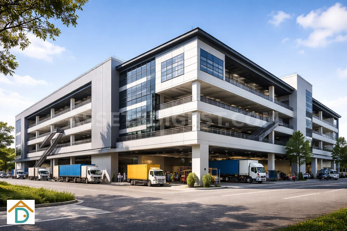 B2 Zoning Industrial building, you often see heavy vehicles near it
